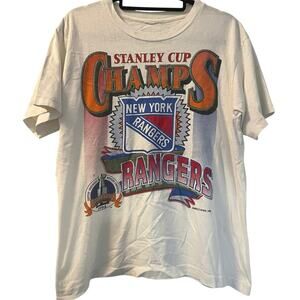 Vintage 90s New York Rangers Stanley Cup Champs 1994 Single Stitch Shirt Adult L